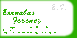 barnabas ferencz business card